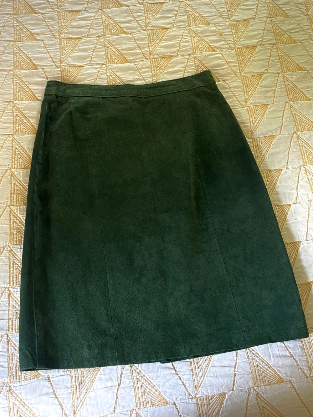 Vintage Dark Green Suede Skirt